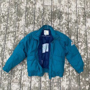 Vintage Turquoise Green London Fog Puffer Jacket